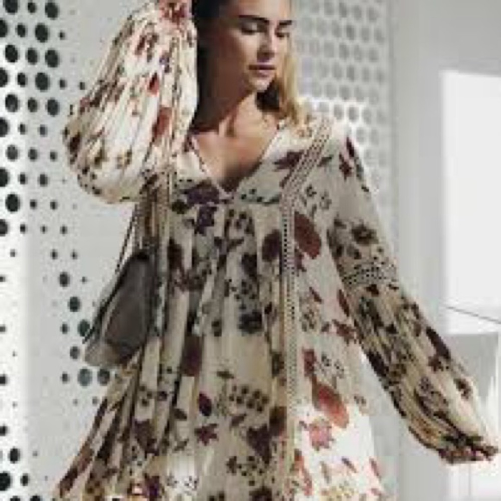 Free people just the two of us floral tunic dress